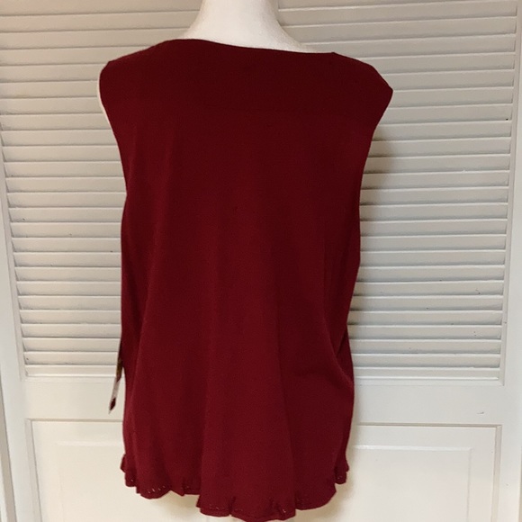 NWT Anne Klein Shade of Maroon Sleeveless Sweater Size XL - Picture 5 of 12